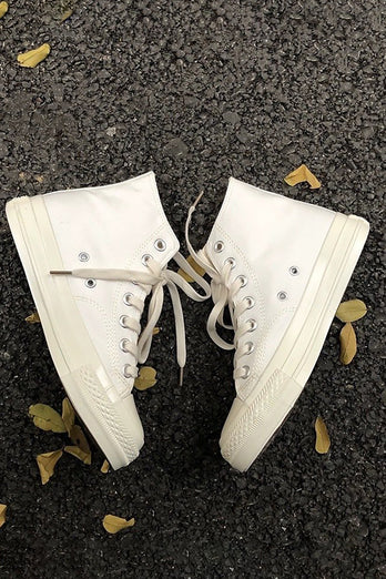White High Top Walking Canvas Shoes