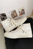 Load image into Gallery viewer, White Lace Up High Top Canvas Sneakers