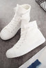 Load image into Gallery viewer, White Buckle High Top Canvas Sneakers