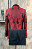 Load image into Gallery viewer, Glitter Burgundy Jacquard Shawl Lapel Men&#39;s Prom Suits