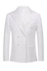 Load image into Gallery viewer, White Jacquard Double Breasted 2 Piece Men&#39;s Suits