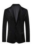 Black Peak Lapel 2 Piece Men Velvet Prom Suits