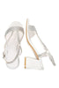 Load image into Gallery viewer, White Rhineshones Open Toe Block Heel Sandal
