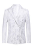 Load image into Gallery viewer, White Floral Jacquard Peak Lapel Men Prom Suits