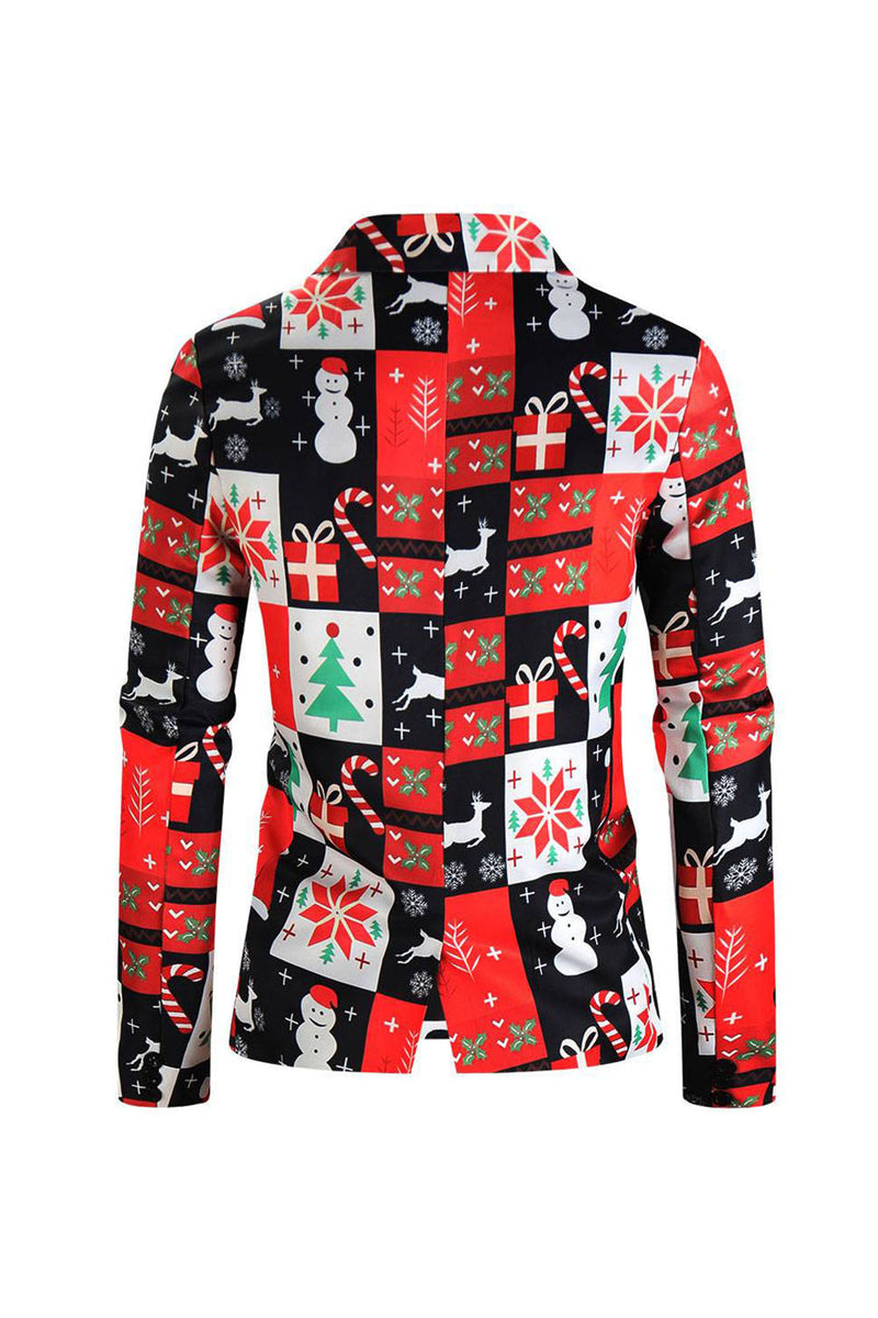 Load image into Gallery viewer, Red Christmas Tree Printed 3 Piece Men&#39;s Suits