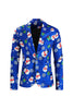 Load image into Gallery viewer, Blue Snowman Printed 3 Piece Men&#39;s Christmas Suits