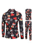 Load image into Gallery viewer, Black Printed 3 Piece Christmas Men&#39;s Suits