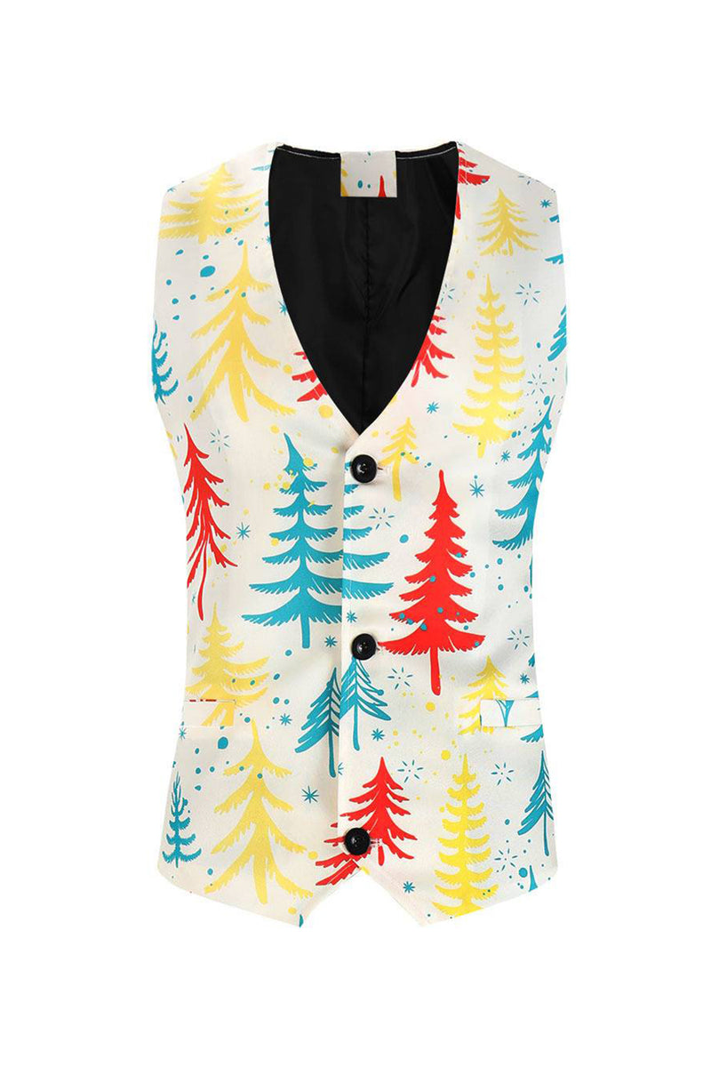 Load image into Gallery viewer, Single Breasted Ivory Men&#39;s Christmas Suit Vest