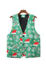 Load image into Gallery viewer, Green Printed Single Breasted Men&#39;s Christmas Suit Vest