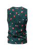 Load image into Gallery viewer, Dark Green Printed Men&#39;s Christmas Suit Vest