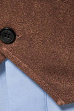 Brown V-Neck Suede Single-Breasted Men's Casual Vest