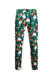 Men's Green Christmas Printed 3-Piece One Button Party Suits