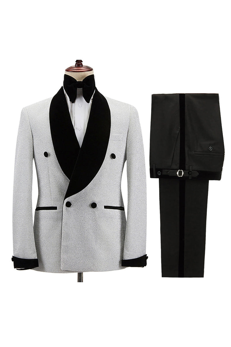 Load image into Gallery viewer, White 2 Piece Shawl Lapel Men&#39;s Suits
