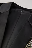 Sparkly Black and Golden Sequins Patchwork Men Blazer