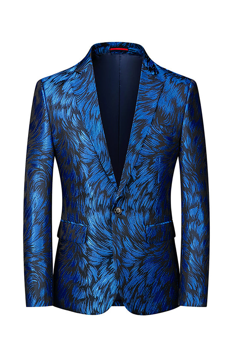 Load image into Gallery viewer, Notched Lapel One Button Royal Blue Men&#39;s Prom Blazer