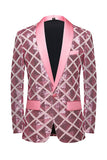 Shawl Lapel One Button Red Sequins Men's Prom Blazer