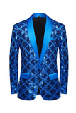 Shawl Lapel One Button Red Sequins Men's Prom Blazer