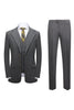 Load image into Gallery viewer, Silm Fit Notched Lapel Two Buttons Grey Men&#39;s Prom Suits