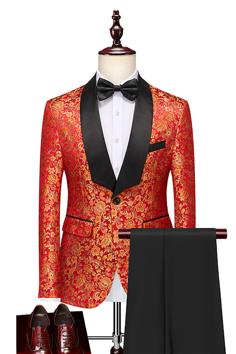 Load image into Gallery viewer, Orange Shawl Lapel 2 Piece Men&#39;s Prom Suits
