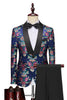Load image into Gallery viewer, Navy Flower Jacquard 2 Piece Men&#39;s Prom Suits