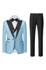 Load image into Gallery viewer, Black 3-Piece One Button Prom Suits