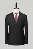 Black Peak Lapel 2 Piece Men Suits