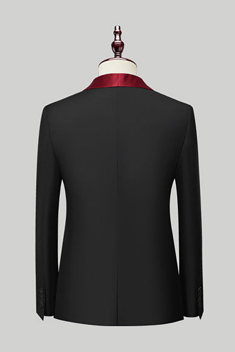 Load image into Gallery viewer, Black 3 Piece Shawl Lapel Men Suits