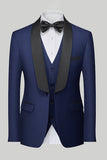 Black 3 Piece Shawl Lapel Men Suits