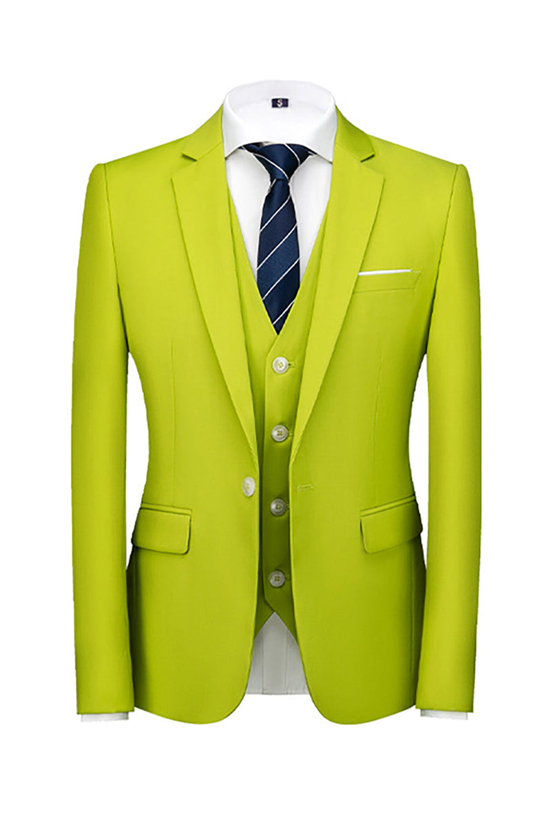 Load image into Gallery viewer, 3 Piece Notched Lapel Green Men&#39;s Prom Suits