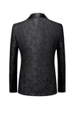 Black 3 Piece Jacquard Shawl Lapel Men's Prom Suits