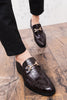 Load image into Gallery viewer, Black Slip-On Leather Monk Men&#39;s Shoes