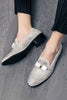 Load image into Gallery viewer, White Beaded Slip-On Party Men&#39;s Shoes With Bow