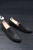Load image into Gallery viewer, Black Sequined Slip-On Men&#39;s Shoes