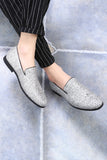 Black Sequined Slip-On Men's Shoes