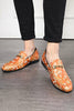 Load image into Gallery viewer, Yellow Jacquard Slip-On Men&#39;s Party Shoes