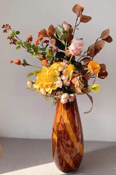 Rust Orange Faux Bridal Bouquet(Vase not Included)