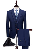 Navy Blue 3 Pieces Slim Fit Casual Tuxedo Suits