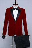 Black Velvet Peaked Lapel Tuxedo Blazer