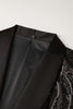 Load image into Gallery viewer, Black Jacquard One Button Men&#39;s Blazer