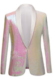 White Sequins One Button Men's Blazer