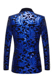 Royal Blue Sequins Men's 2 Pieces Suits