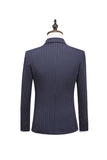 Grey Pinstripe Notched Lapel Men's 2 Pieces Suits