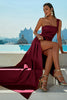 Load image into Gallery viewer, One Shoulder Burgundy Prom Dress With Slit