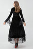 Load image into Gallery viewer, Gothic Burgundy Halloween Dress with Criss Cross Lace