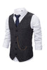 Load image into Gallery viewer, V Neck Single Breasted Men&#39;s Grey Casual Vest