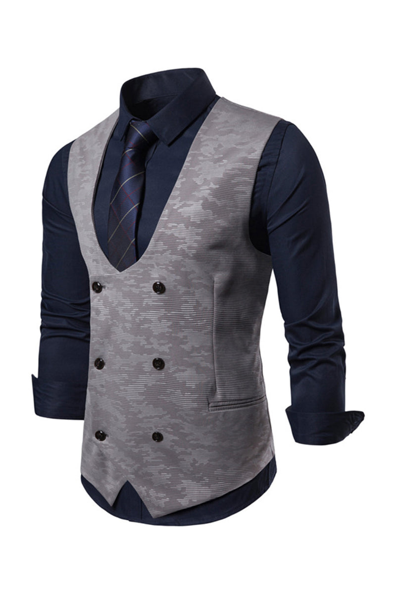 Load image into Gallery viewer, U Neck Double Breasted Men&#39;s Suit Vest