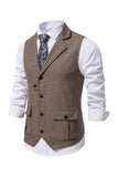 Single Breasted Lapel Navy Men's Suit Vest