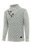 Load image into Gallery viewer, Grey Stand Collar Men&#39;s Pullover Sweater
