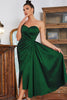 Load image into Gallery viewer, One Shoulder Dark Green Holiday Party Dress with Split Front