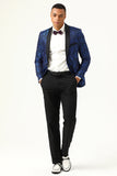 One Button White Shawl Lapel Jacquard Men's Prom Blazer